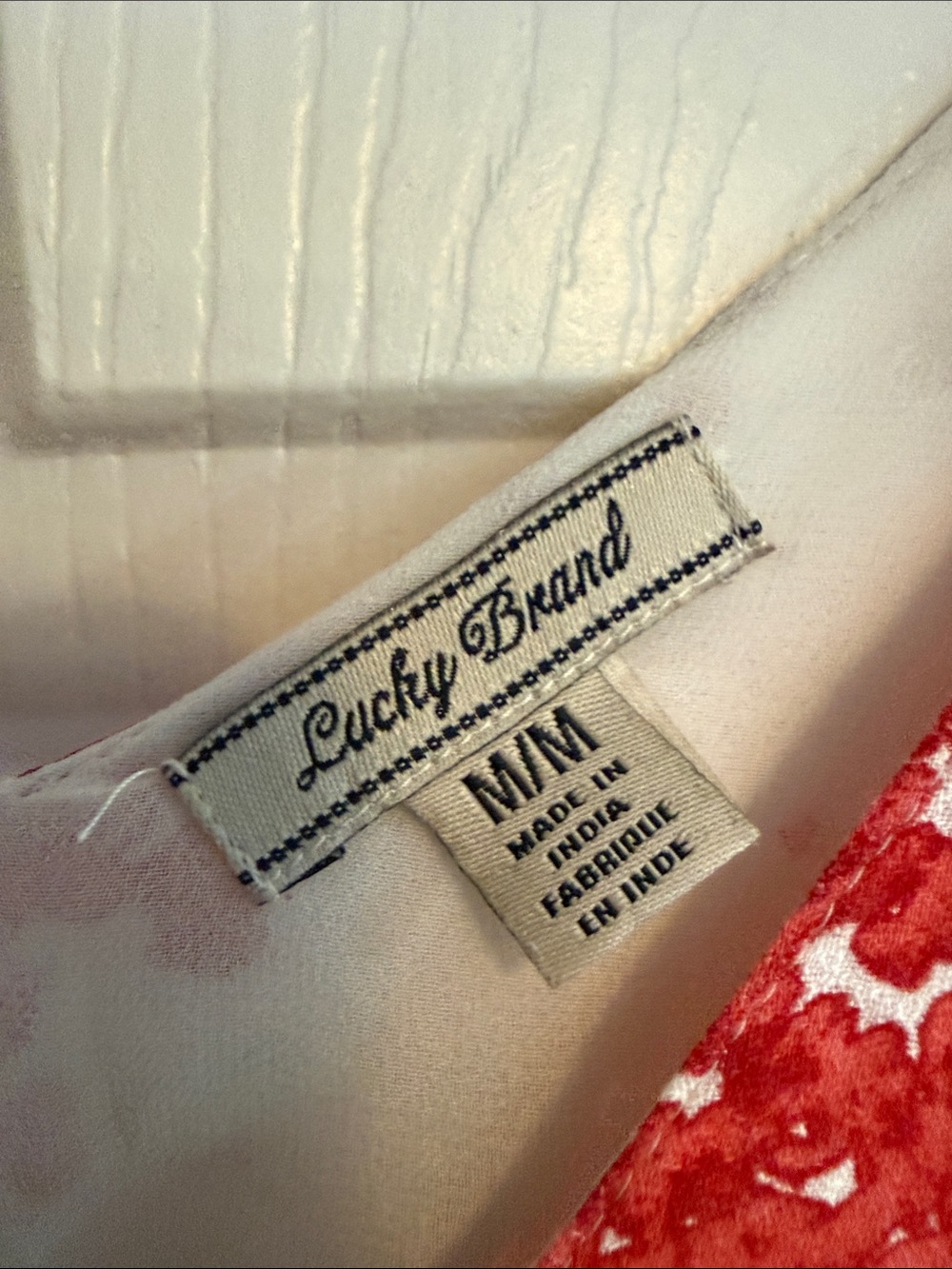 Lucky Brand White Maxi Dress with Red & Green Floral Dot Print - Picture 2 of 2